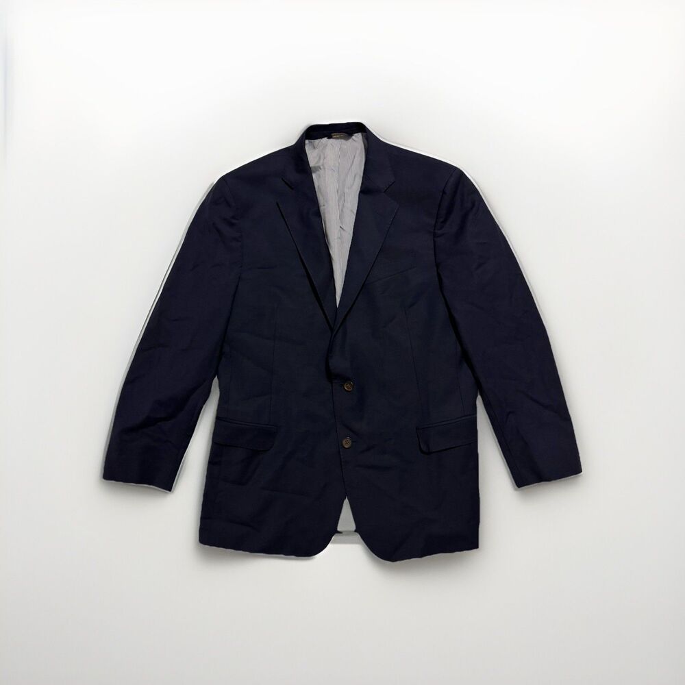 Brooks Brothers 1818 Fitzgerald Blazer Suit Jacket Men 43R Navy Blue Italy Wool